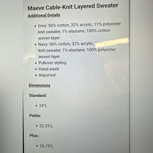 Anthropologie Maeve Women's Cable-Knit Layered Sweater - Picture 11 of 11